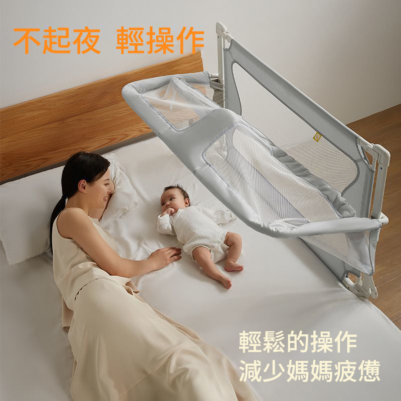 Leeoeevee嬰兒床寶寶床 新生兒多功能小床 便攜式移動床中床 防護欄